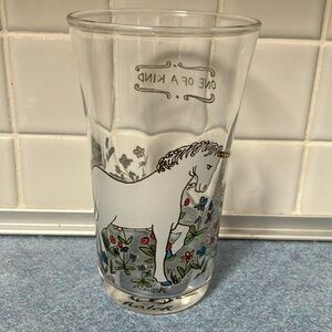 Molly Hatch Anthropologie One of a Kind UNICORN Floral Glass